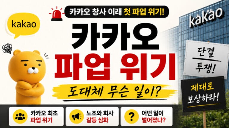 카카오 창사 첫 파업 위기 2026 — 성과급·RSU 갈등 배경과 카카오톡 서비스 영향 분석
