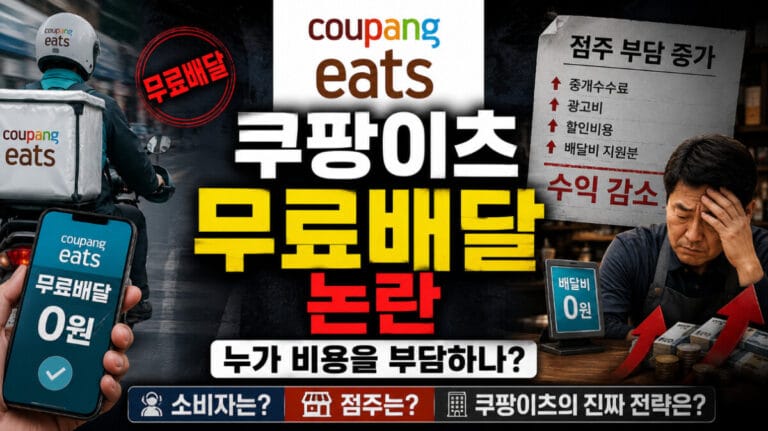 쿠팡이츠 무료배달 논란 — 점주·소비자 실제 혜택과 비용 전가 구조 분석