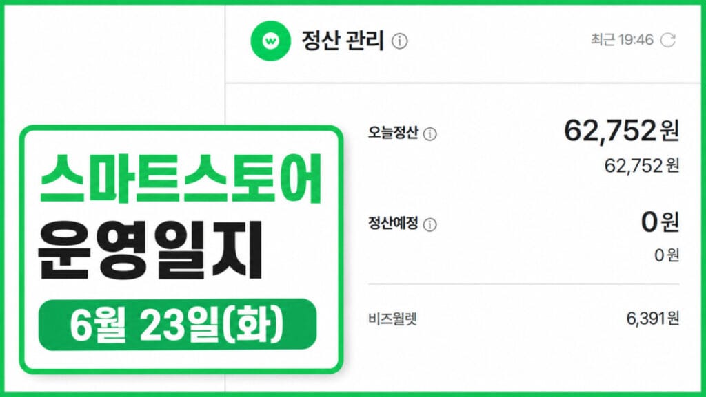 6월23일 스마트스토어운영일지