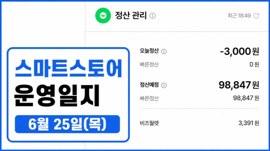 6월25일스마트스토어운영일지