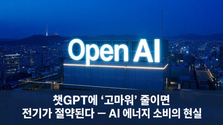 챗GPT 고마워 전력 낭비 — AI 에너지 소비 현실과 절약 방법