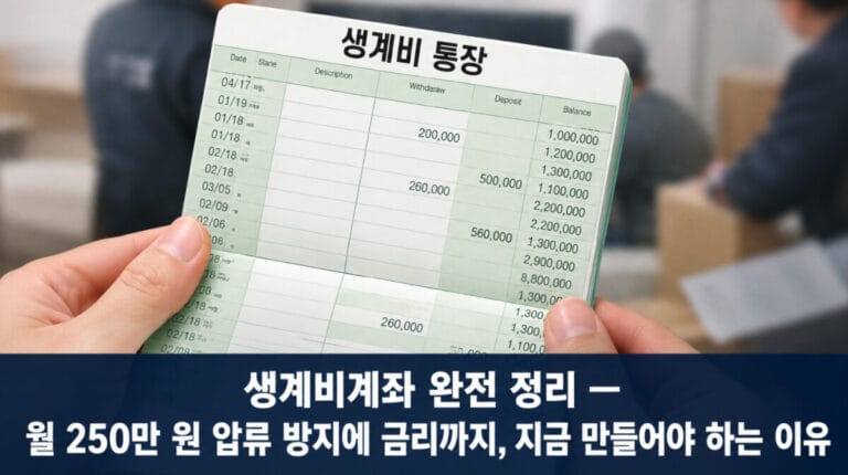 통장 압류돼도 250만 원은 지킬수 있어요. 생계비계좌 취지·가입 자격·유의사항 총정리