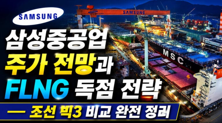 삼성중공업 주가 전망과 FLNG 독점. 조선 빅3 비교 완전 정리